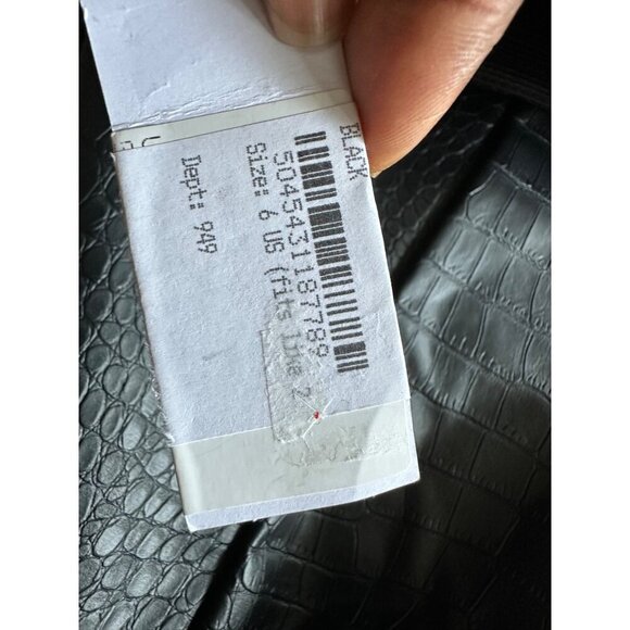 Top Shop Faux Crocodile Embossed Black Straight Leather Leg Pants  - Size 2 READ - Picture 11 of 11